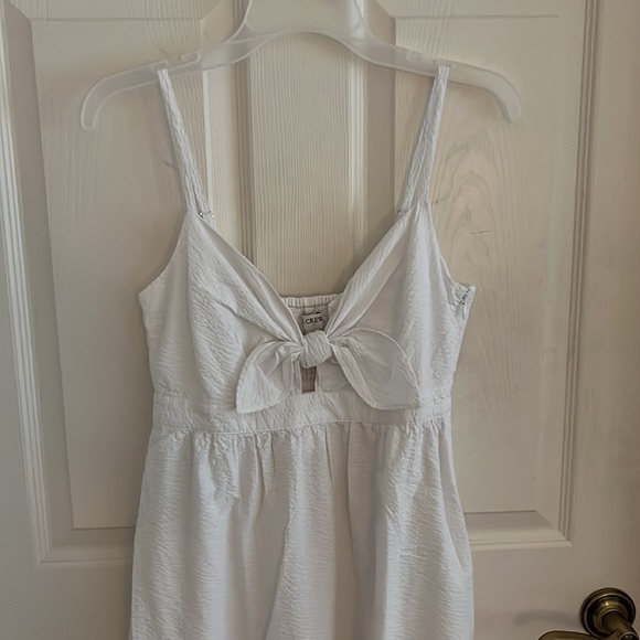 NWT Seersucker Tie-front Cutout Midi Dress - Picture 2 of 8